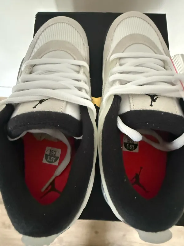 Nike Air Jordan 4 RM GS White Black Grey Size 5.5Y New w/ Box + Extra Laces - Image 11