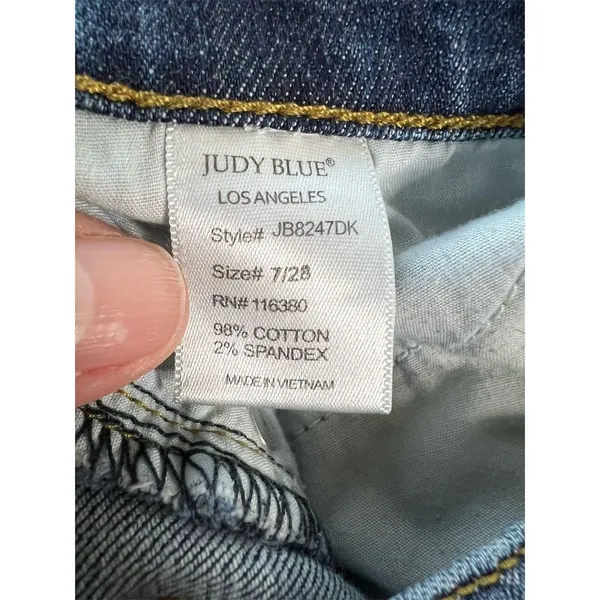 Judy Blue Women's Distressed Skinny Jeans Size 7 Medium Wash Stretchy - Image 7