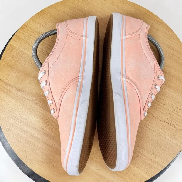 Vans Authentic Marled Peach Lace‎ Up Sneakers Shoes Peach Orange White 8.5 - Image 5