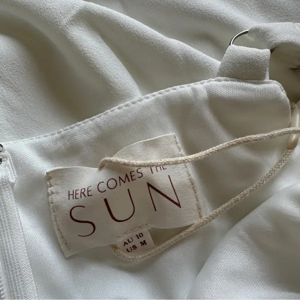 Here Comes The Sun Love To Love Maxi Dress White NEW Medium - Image 6