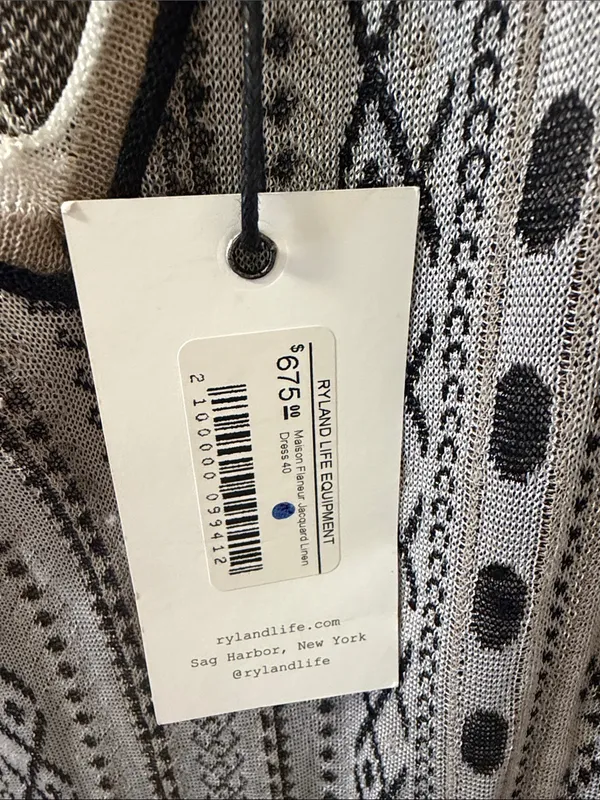 $675 NWT Maison Flâneur Italian Elegance linen/ silk blend maxi dress 42/US 6 - Image 4