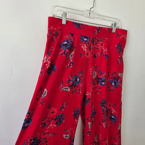 Torrid Wide Leg Pull On Lounge Pants Hot Pink Paisley Floral Pajama 00 Tall - Image 2