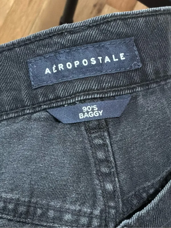 #41 Aeropostale 90’s Baggy Black Distressed High-Rise Jeans Size 10R - Image 9