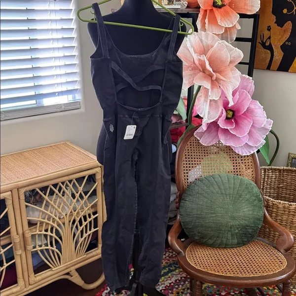 NWT Free People Movement Washed Black Good Karma Ballet Yoga Brunch Onesie - Image 2