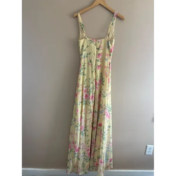 Lulus Remarkable Arrival Yellow Floral Sleeveless Maxi Dress Size XS Feminine - Image 5