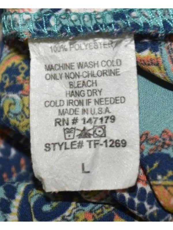 Veronica M. Ladies Paisley Faux Wrap V-Neck Blouse Top Size L Boho Colorful - Image 9