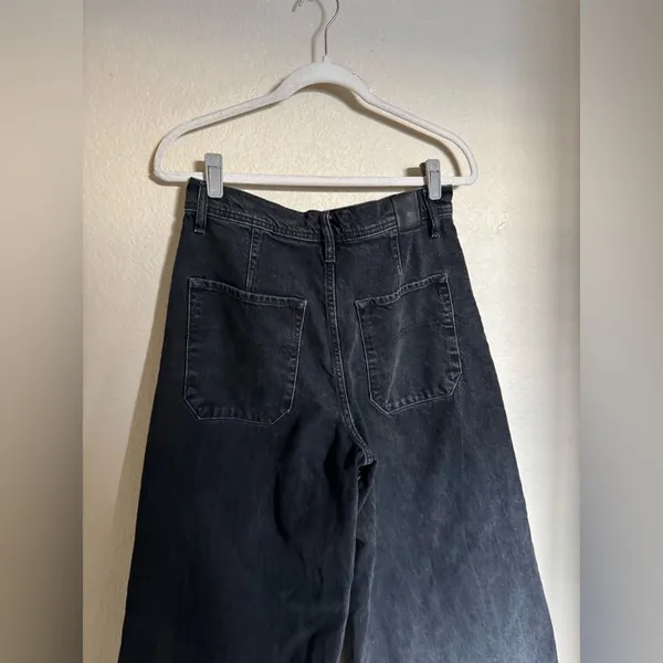 Free People We‎ The Free Lanry Super Wide Leg Crop Jeans Sz 29 Night Sky Black - Image 7
