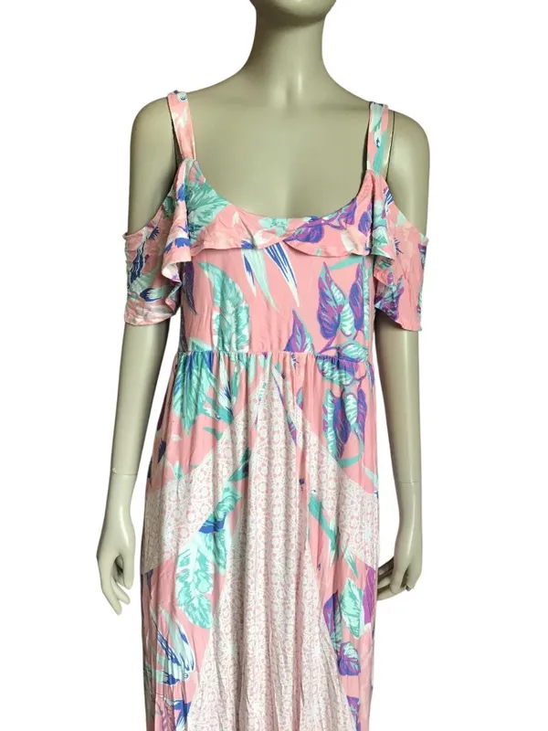 Soma Pink, Blue and Purple Patterned Maxi Dress - Image 3