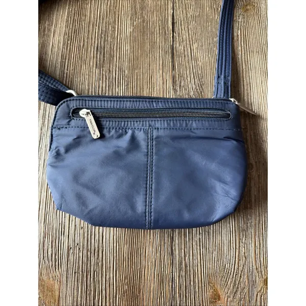 Travelon Sling Bag Crossbody Purse blue Flap Organizer Adjustable fanny pack - Image 2