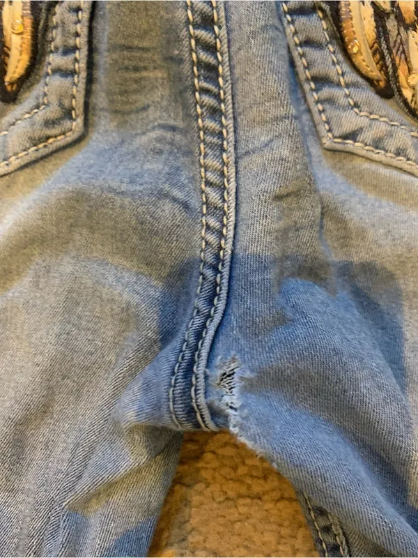 MISS ME Womens Blue Embellished Back Pocket Jeans size 31 - Image 5