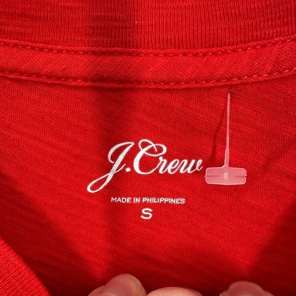 J‎ Crew Bellissima Beautiful Red Pink Cotton Lightweight 100% Cotton T Shirt - Image 4