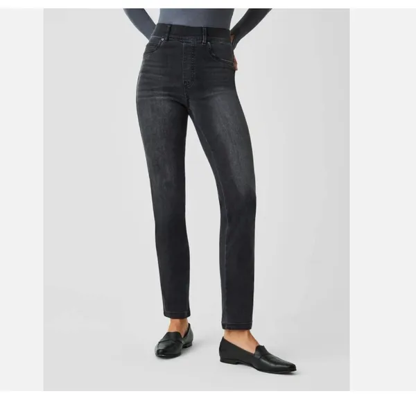 NWT Spanx Ankle Straight Leg Denim Jeans 20355R - Vintage Black SZ-3X - Image 2