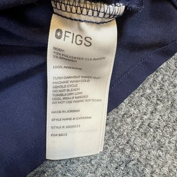 Figs Top Womens L Blue Catarina One Pocket Scrub Medical‎ Nurse Shirt - Image 4