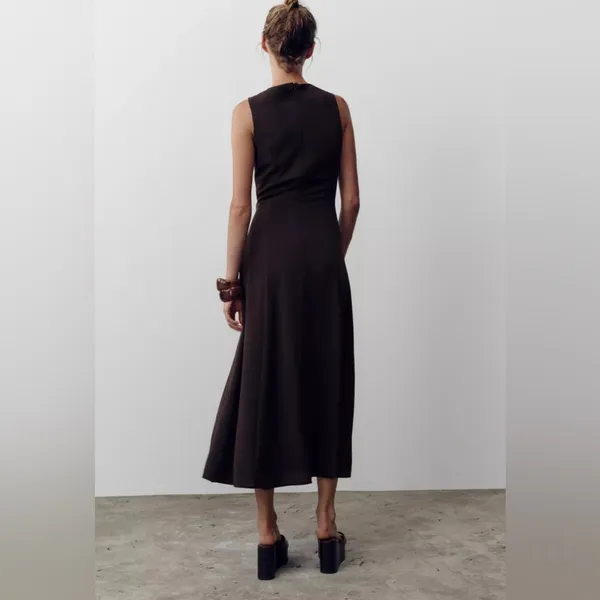 Nwt Zara Belted Midi Dress Size S - Image 5