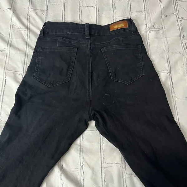 STAG Black Flare Jeans Women’s Size 7 Low Rise Stretch Y2K Retro Bootcut Pants - Image 7