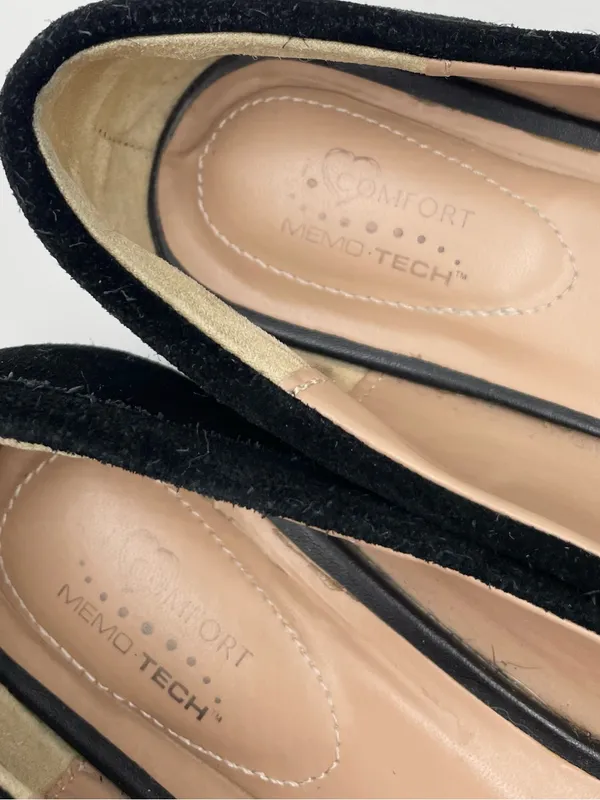I Love Comfort Memo Tech Driving Loafers Flats Size 9.5 Black Suede Leather Shoe - Image 3