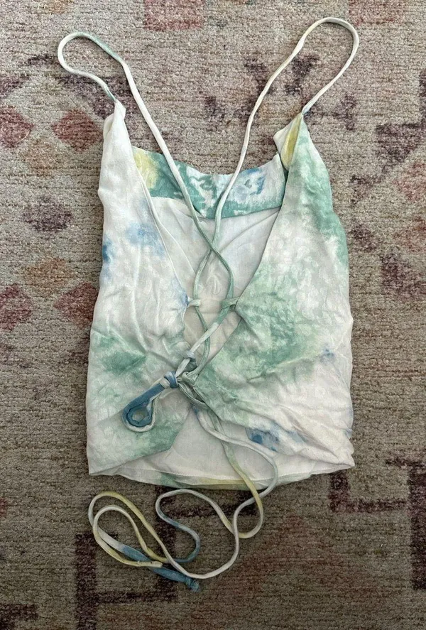 Blue And Green Cowl Neck Top - Image 5