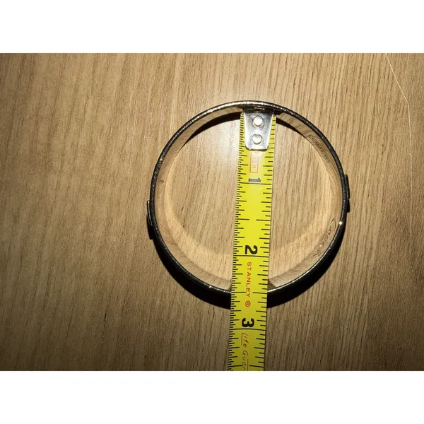Coach Gold Tone Signature Logo Pattern Bangle Bracelet Signed 8" - Image 7