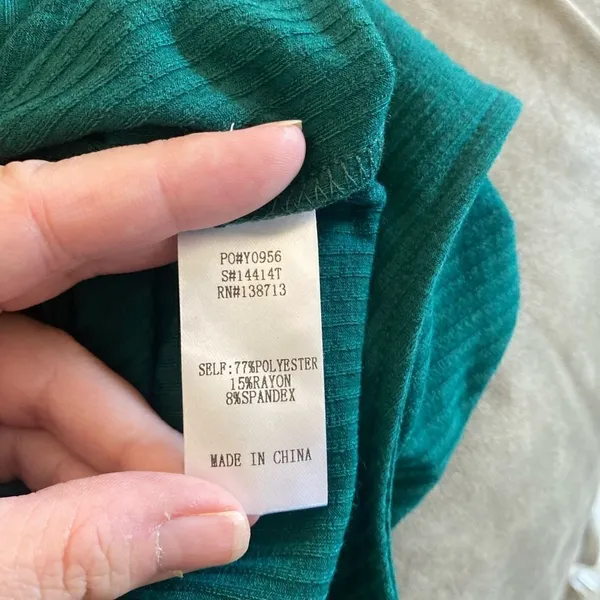 Doe & Rae Emerald Green Ribbed Choker Cutout Sleeveless Top Size Small Teal Y2K - Image 3