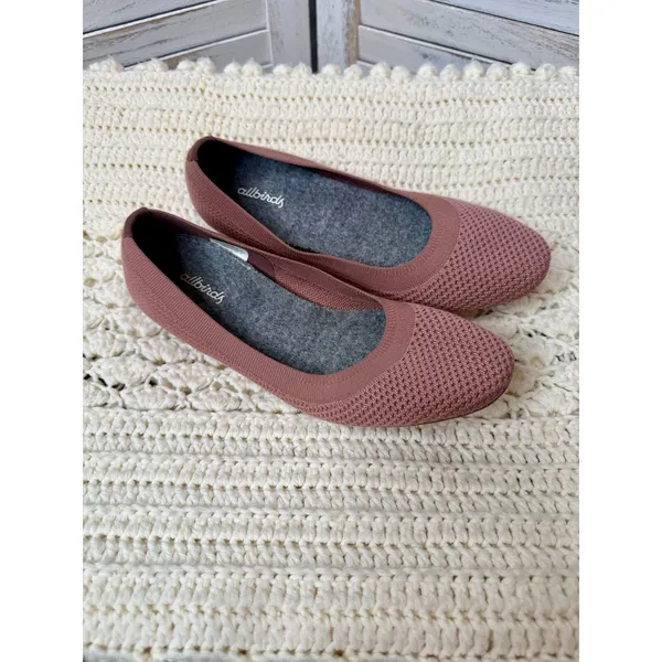 ALLBIRDS Women's Size 8 Tree Breezers Ballet Flats Dusty Rose Pink Wool Comfort - Image 12