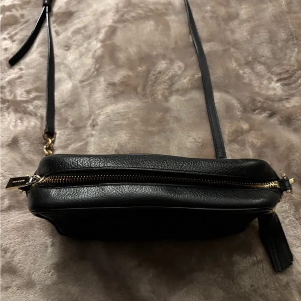 Michael Kors Black Leather Crossbody with Gold Chain and Tassel - Image 3