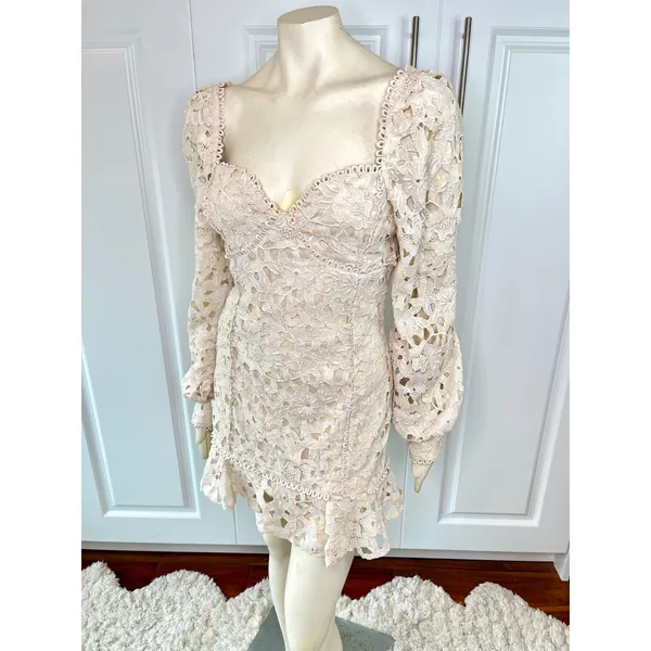 Red Dress Boutique Just Me Ivory Scallop Lace Dress - Image 9