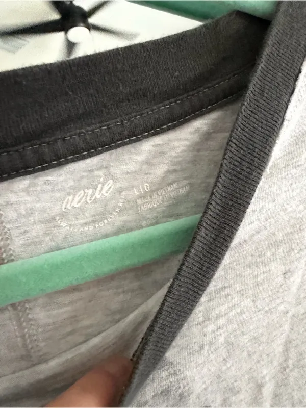 aerie Disney Light Gray Short-Sleeve Tee with Black Trim - Image 3