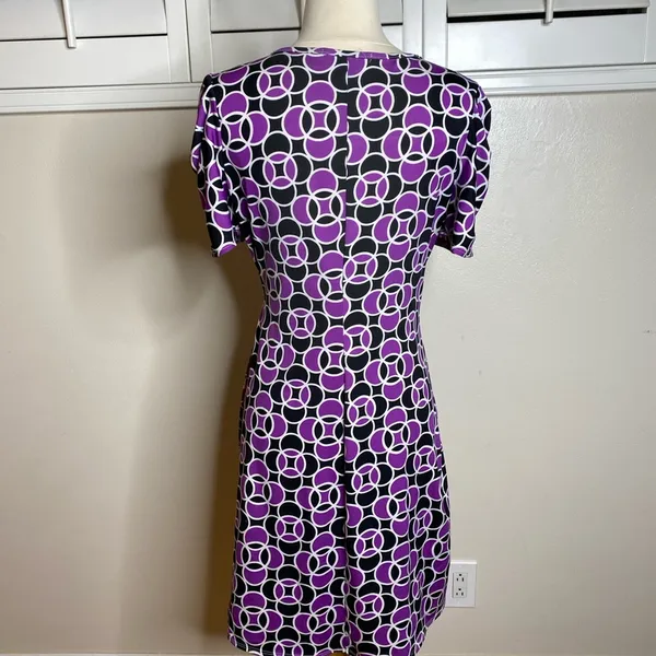 #47 Jonathan Martin Geometric Print Faux Wrap Dress - Image 3