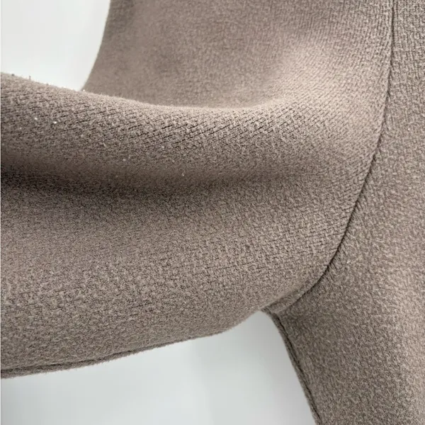 ZARA Knit Wide Leg Pants Brown Fleece Textured Ribbed Hem Pull-On Lounge Small - Image 7