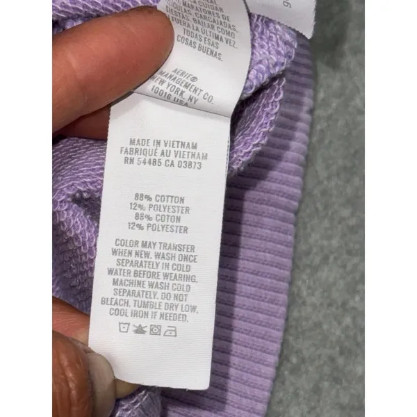 Aerie Women's Purple Oversized V-Neck Sweatshirt Size Medium - Image 4
