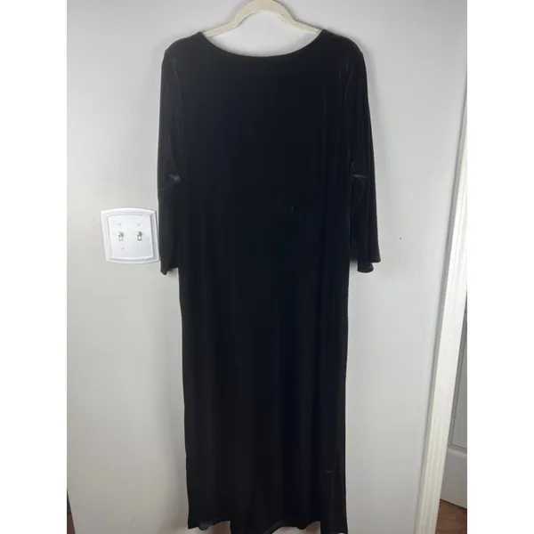 Bob Mackie Wearable Art Black Velvet Embellished Midi Dress 1X Evening Formal - Image 7