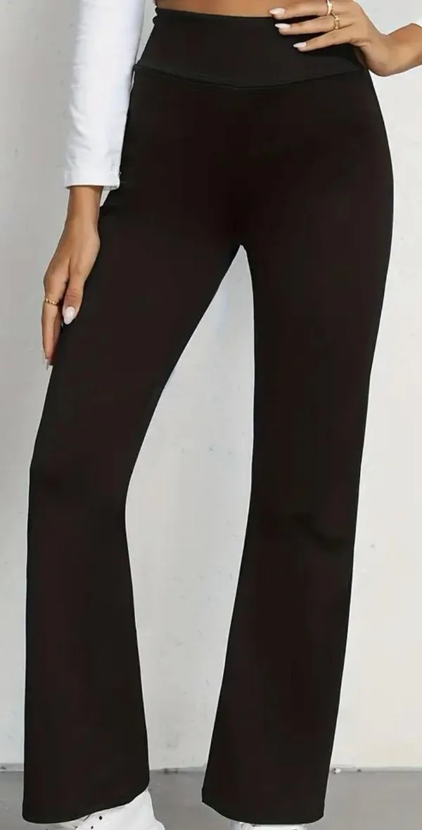 Boutique Women’s Casual Pant High Waisted Flare Workout Leggings  - Image 4