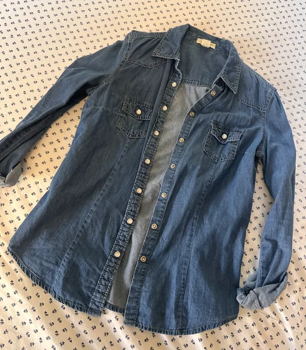 Blue asphalt Jean Button-up Shirt - Image 2