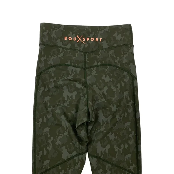 Boux Sport Womens Leggings Small Green Jacquard Camo Gym Yoga Athleisure - Image 7