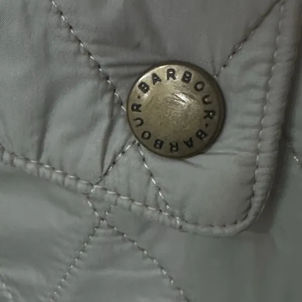 Barbour Cavalry Polarquilt Jacket Womens 6 Beige Quilted Full Zip Riding Coat‎ - Image 6
