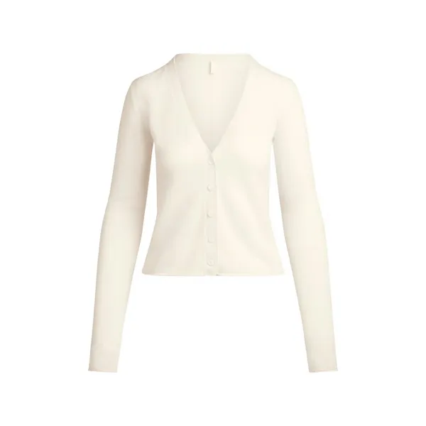 NWT Skims Featherweight Cashmere Cardigan XXS Egret Authentic - Image 3