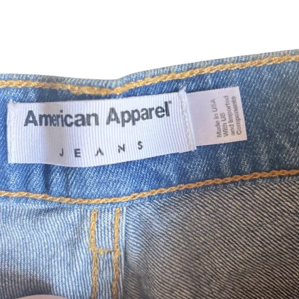 American Apparel NWT USA Flag Denim Shorts Med Stone Wash Indigo RSADM303SP 27 - Image 10