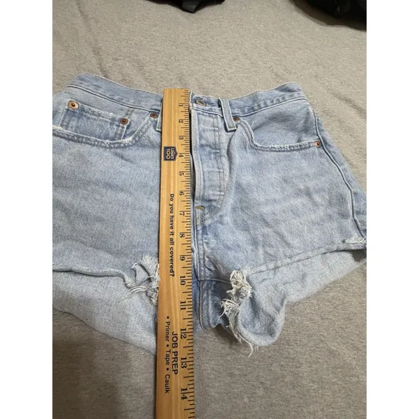 Levi's 501 Denim Shorts Womens 26 High Rise Button Fly Cut Off Light Wash #I10-1 - Image 9