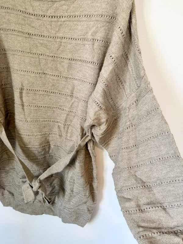NWT Cupshe Khaki Belted Dolman Sleeve Sweater Dress - Size: Large - Image 5