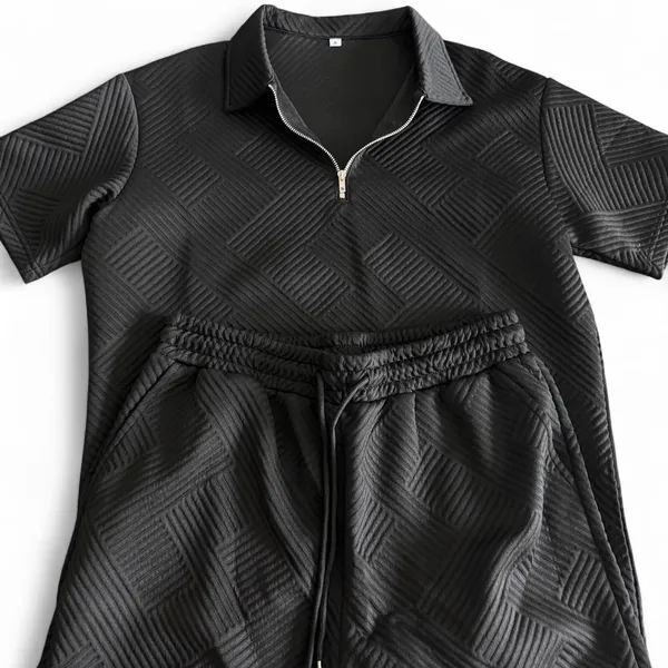 Mens Matching Set ✦ Open To All Offers ✦ Bundle Measurements: Used Excellent Condition. Mens Full Set Thick Patterned Business Shirt Black Size Small ——— TAGS ——— #Formal #Business #y2k #Black #Polo - Image 2