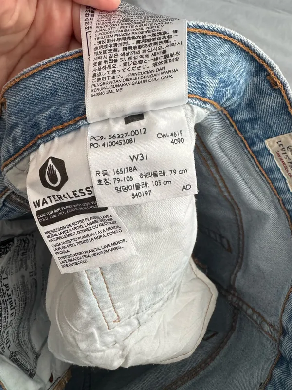 Levi's 501 Blue Distressed Jean Shorts with Frayed Hem - Image 5