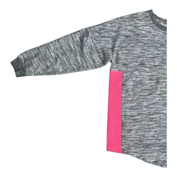 Victoria's Secret PINK Bling Holographic Foil Varsity Crew Sweatshirt Large Grey - Image 4