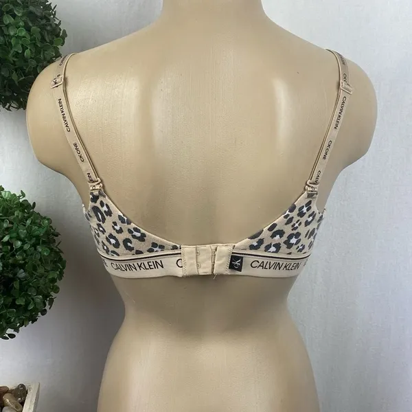 Calvin Klein CK One Tan & Black Animal Print Cotton Bra L - Image 2