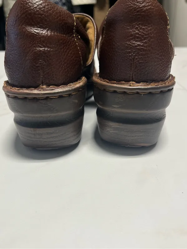 BOC Peggy Dark Brown Pebbled Comfort Slip On Clogs Women 8 - Image 5
