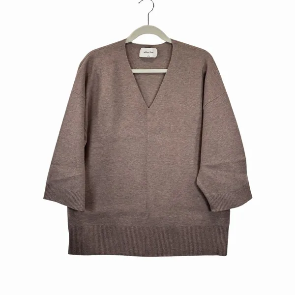 Wilfred Free Womens Sweater Brown Souvenir Oversized V Neck Pullover Size 2 - Image 2
