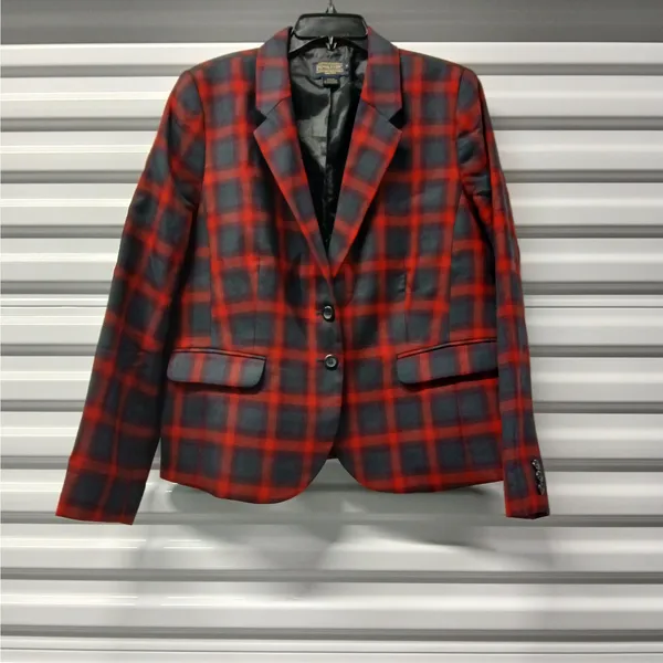 Pendleton Wool Blazer Womens 16 Red Plaid Jacket Office Career Old Money Preppy - Image 3