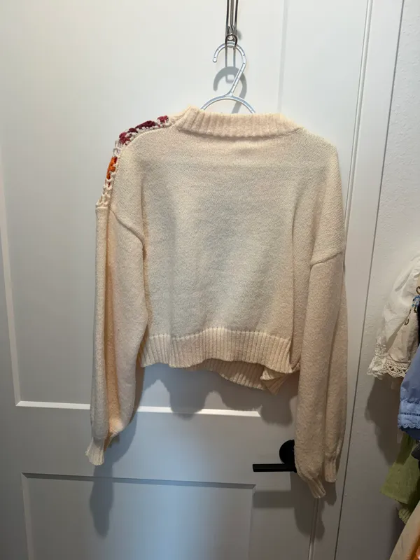 Granny Square Knit Sweater Size L - Image 3