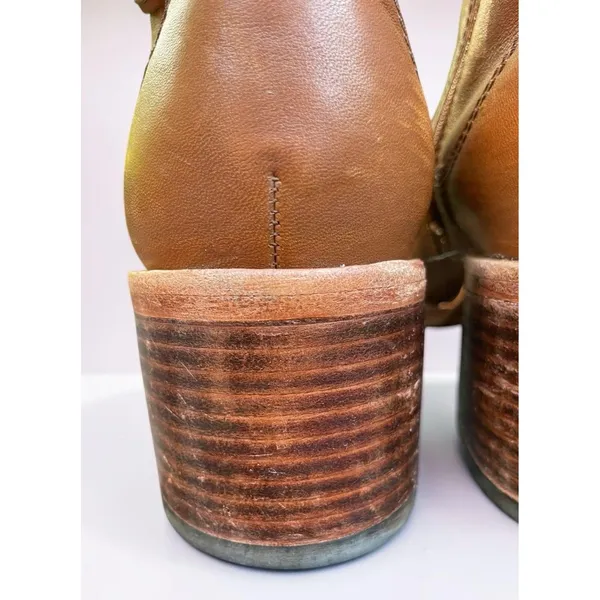 Old Money Clarks Clarkdale Dawn Tan Leather Chelsea Block Heel Ankle Boots 7M - Image 9
