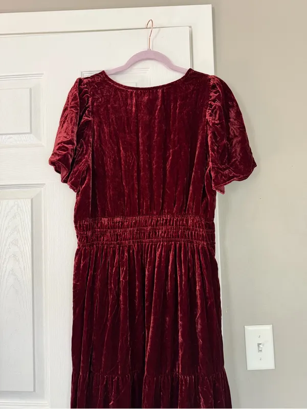 Anthropologie Velvet Somerset Burgundy Maxi Dress Autumn Fall - Image 8