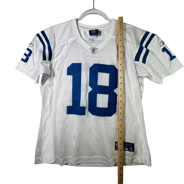 Reebok Indianapolis Colts Peyton Manning 18 Jersey Womens Medium White Blue NFL‎ - Image 6
